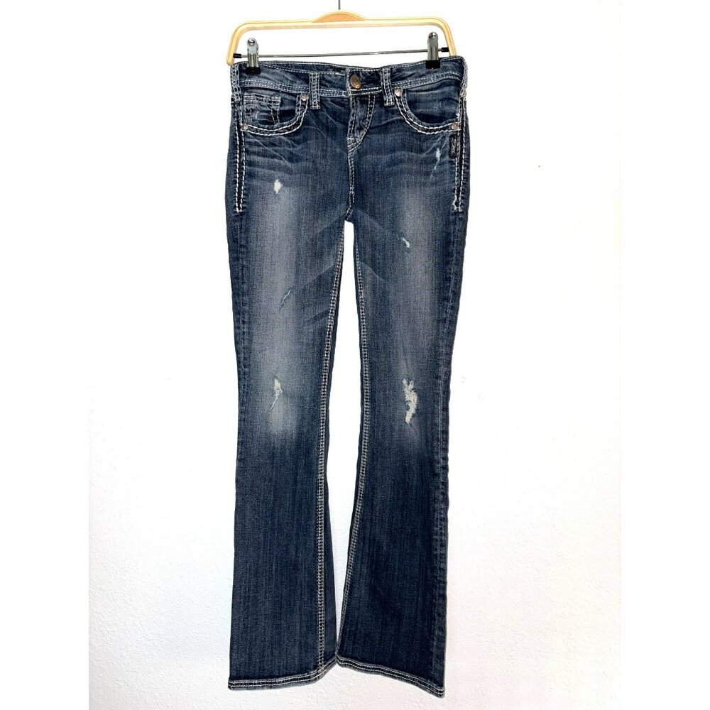 Silver Jeans Co. Aiko Bootcut Distressed Ripped Jeans W26/L33
